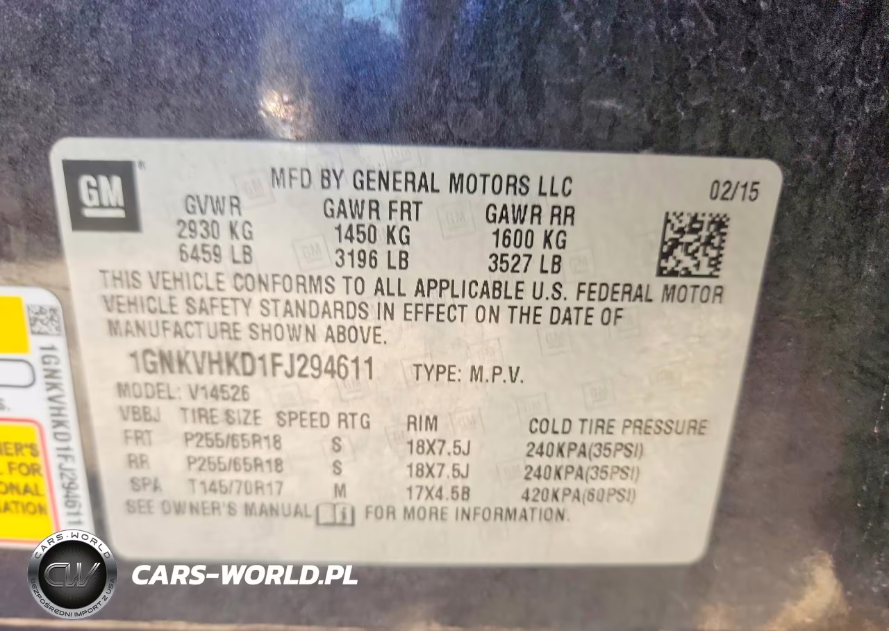 2015 Chevrolet Traverse Lt VIN:1GNKVHKD1FJ294611 - 13