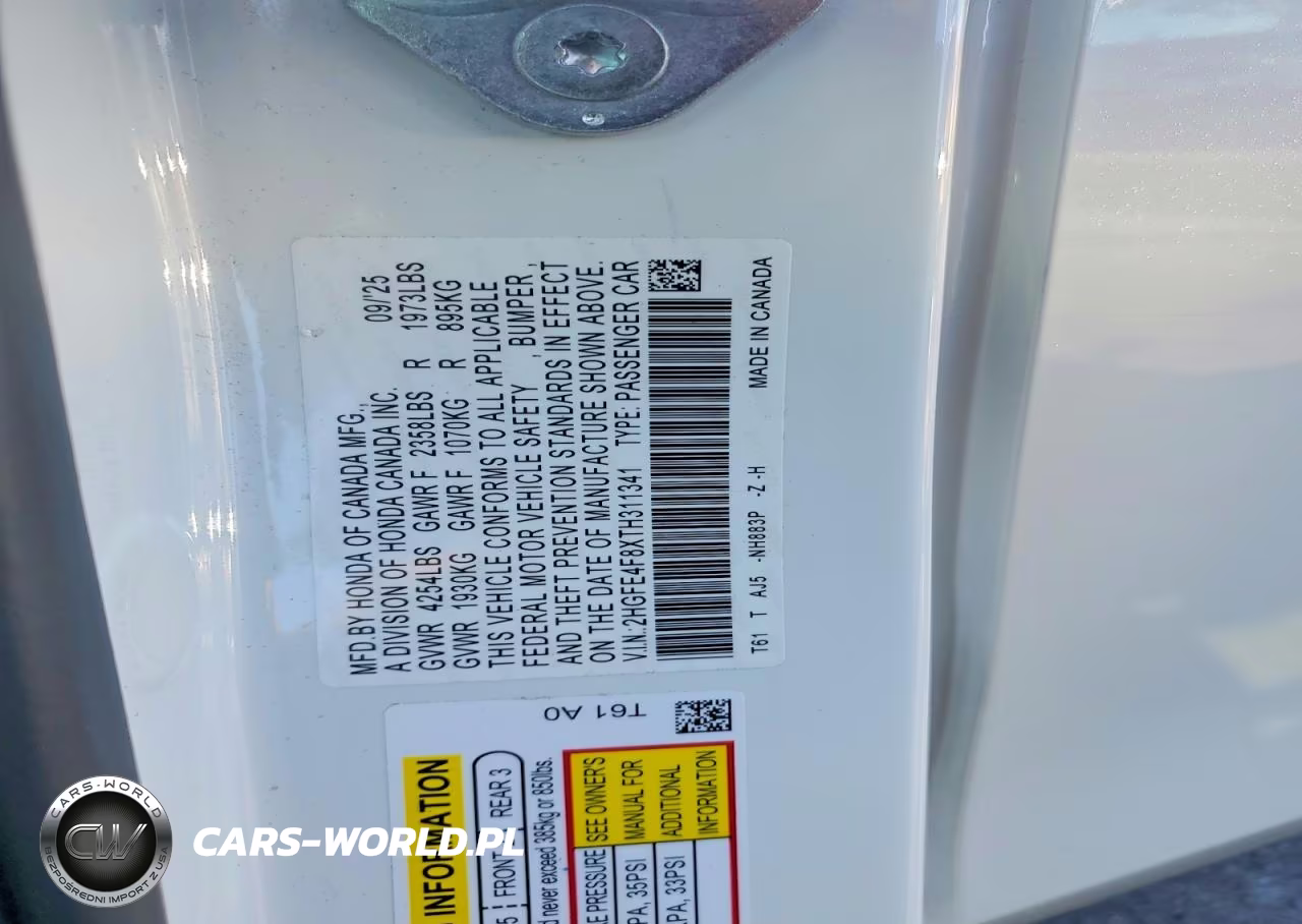 2026 Honda Civic Sport VIN:2HGFE4F8XTH311341 - 12
