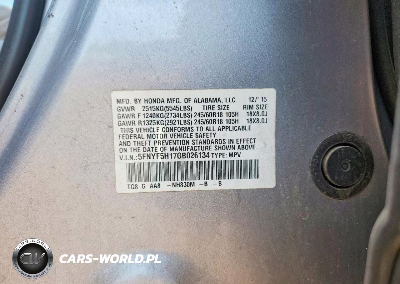 2016 Honda Pilot Lx VIN:5FNYF5H17GB026134 - 13