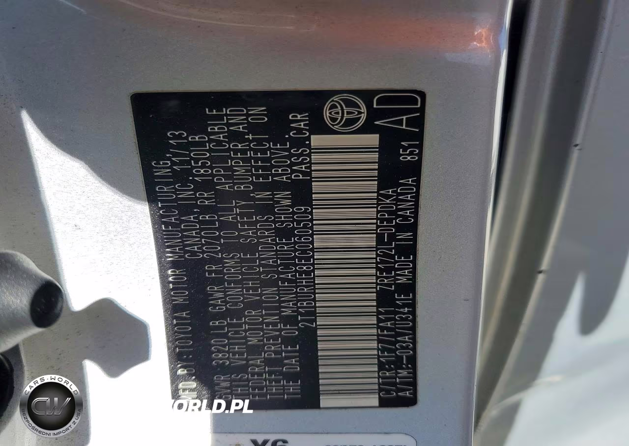 2014 Toyota Corolla L VIN:2T1BURHE8EC060509 - 12