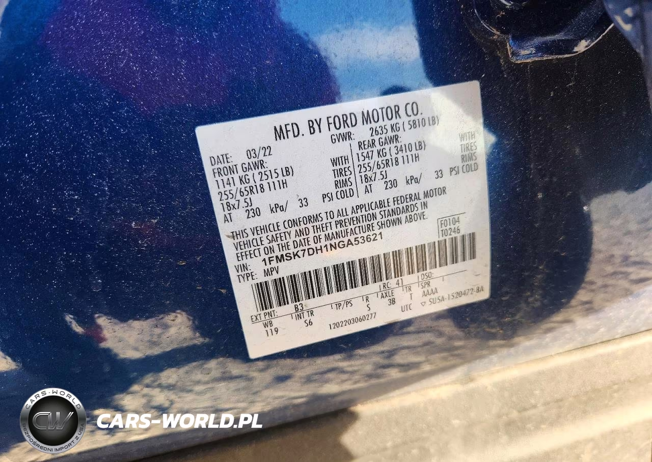 2022 Ford Explorer Xlt VIN:1FMSK7DH1NGA53621 - 13