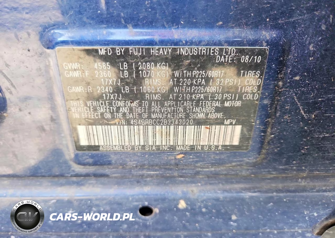 2011 Subaru Outback 2.5I Premium VIN:4S4BRBCC2B3343020 - 13