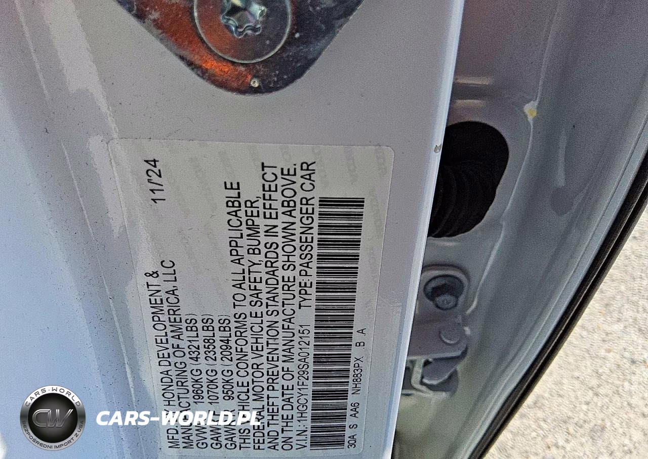 2025 Honda Accord Lx VIN:1HGCY1F29SA012151 - 12
