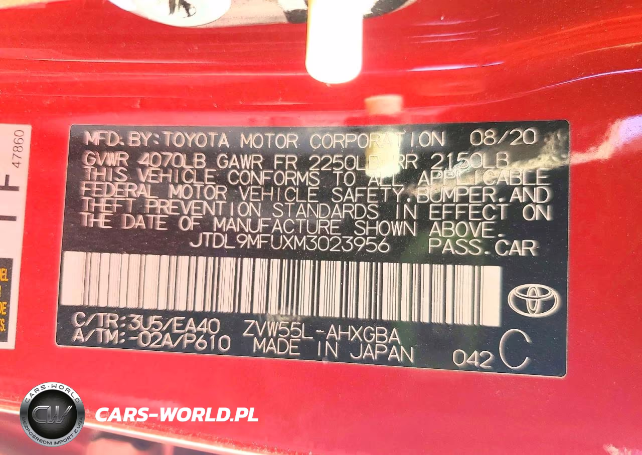 2021 Toyota Prius Xle Awd-E VIN:JTDL9MFUXM3023956 - 12