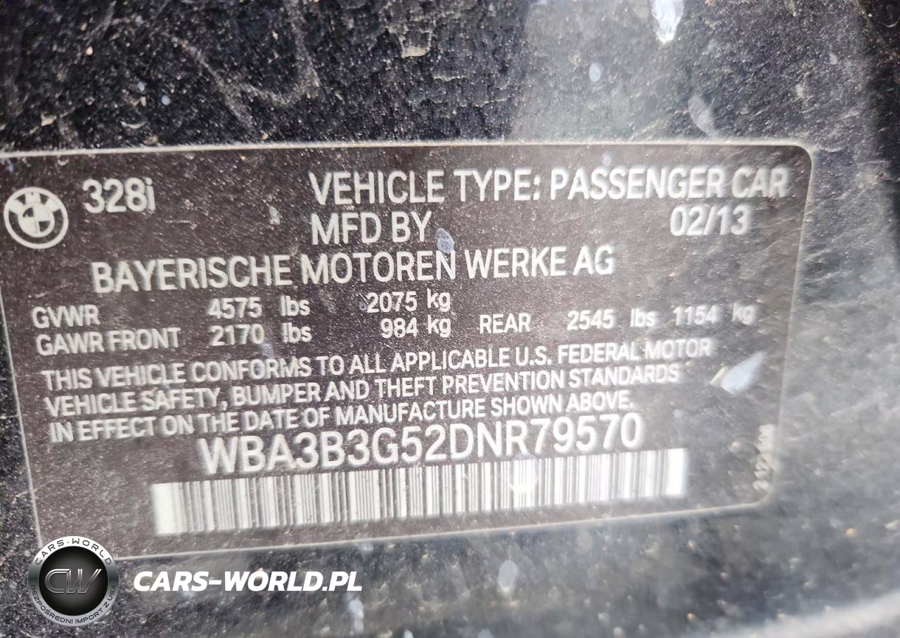2013 BMW 328 Xi VIN:WBA3B3G52DNR79570 - 12