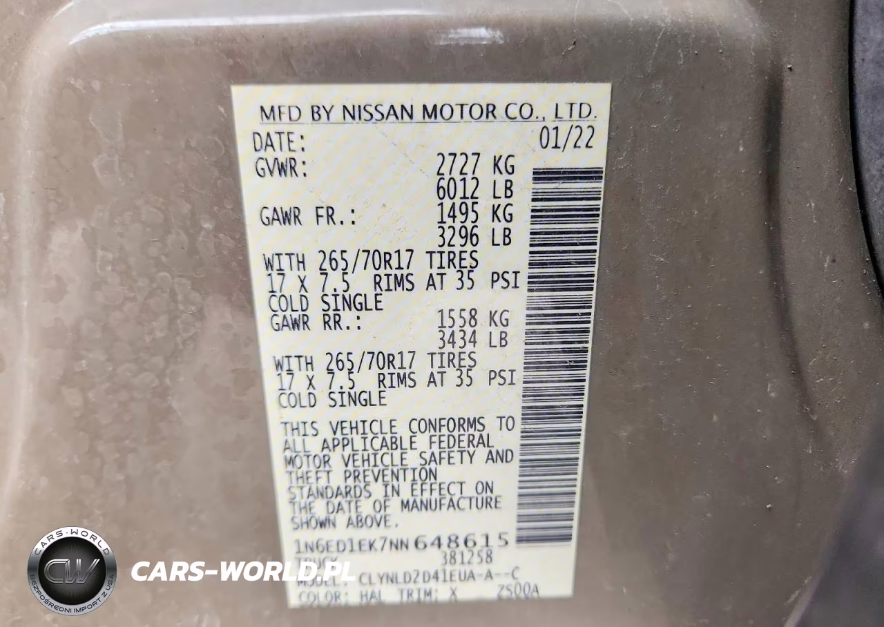 2022 Nissan Frontier Pro-4X VIN:1N6ED1EK7NN648615 - 13