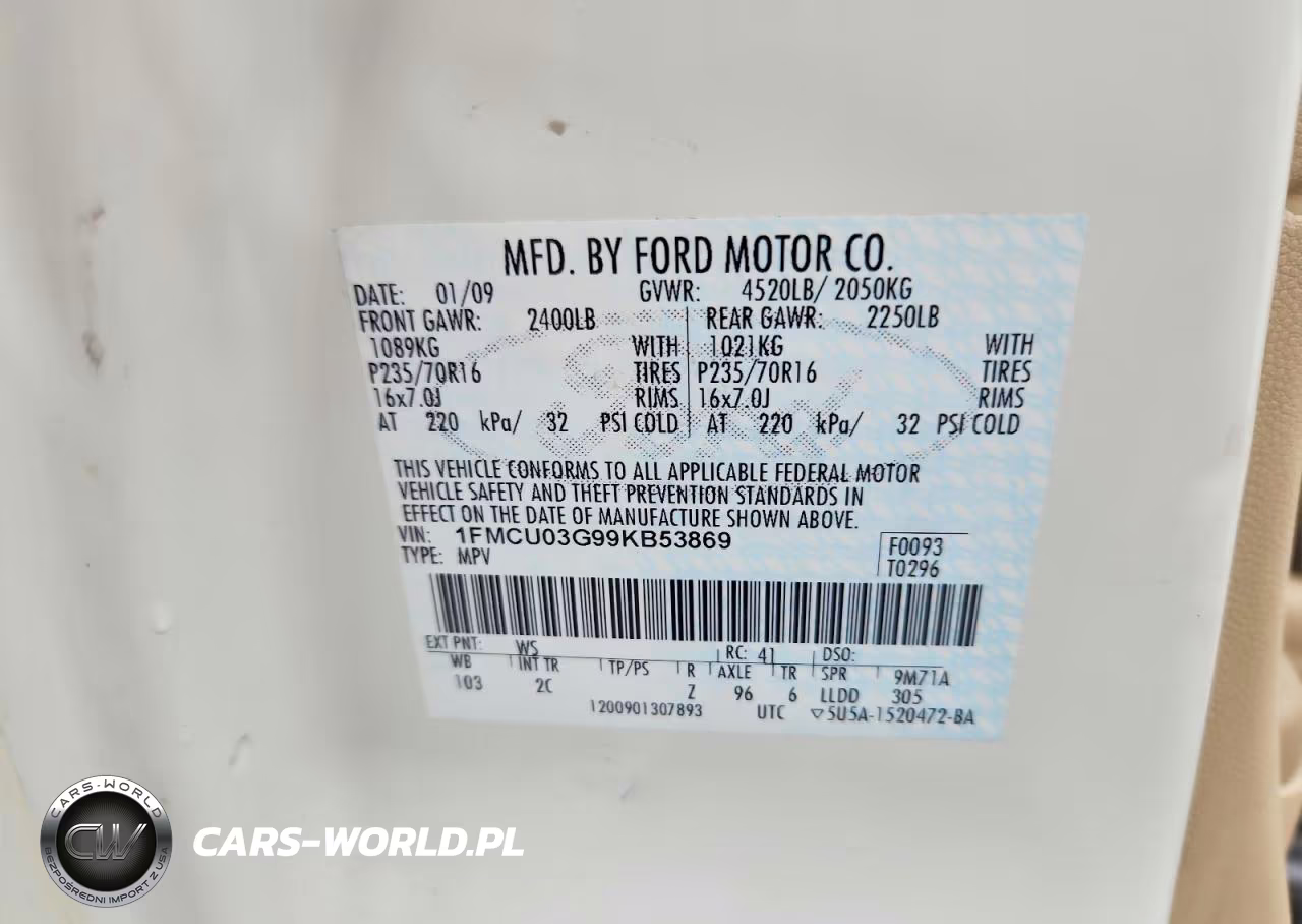 2009 Ford Escape Xlt VIN:1FMCU03G99KB53869 - 12