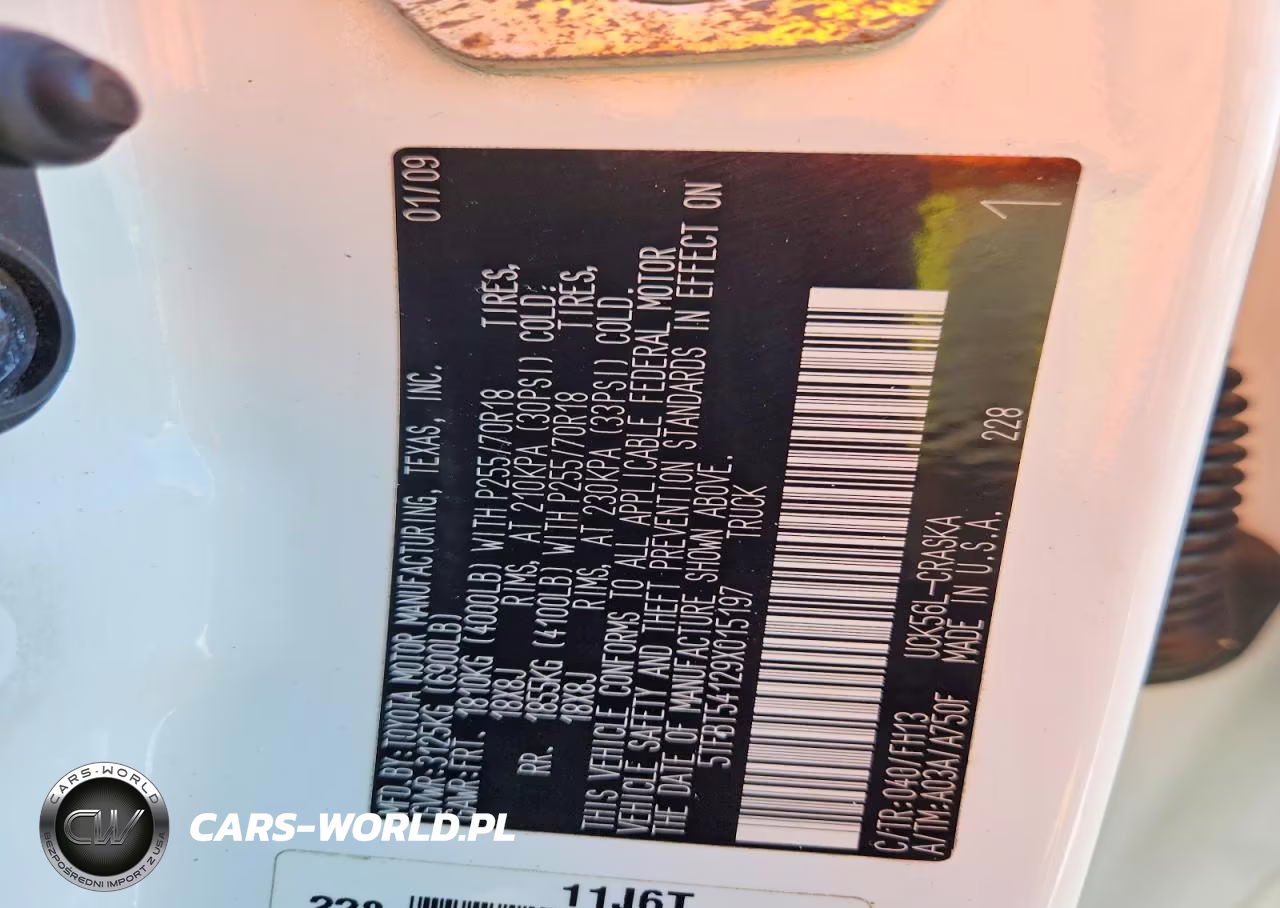 2009 Toyota Tundra Grade VIN:5TFBT54129X015197 - 12
