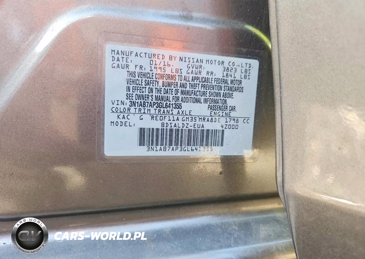 2016 Nissan Sentra Sv VIN:3N1AB7AP3GL641355 - 12