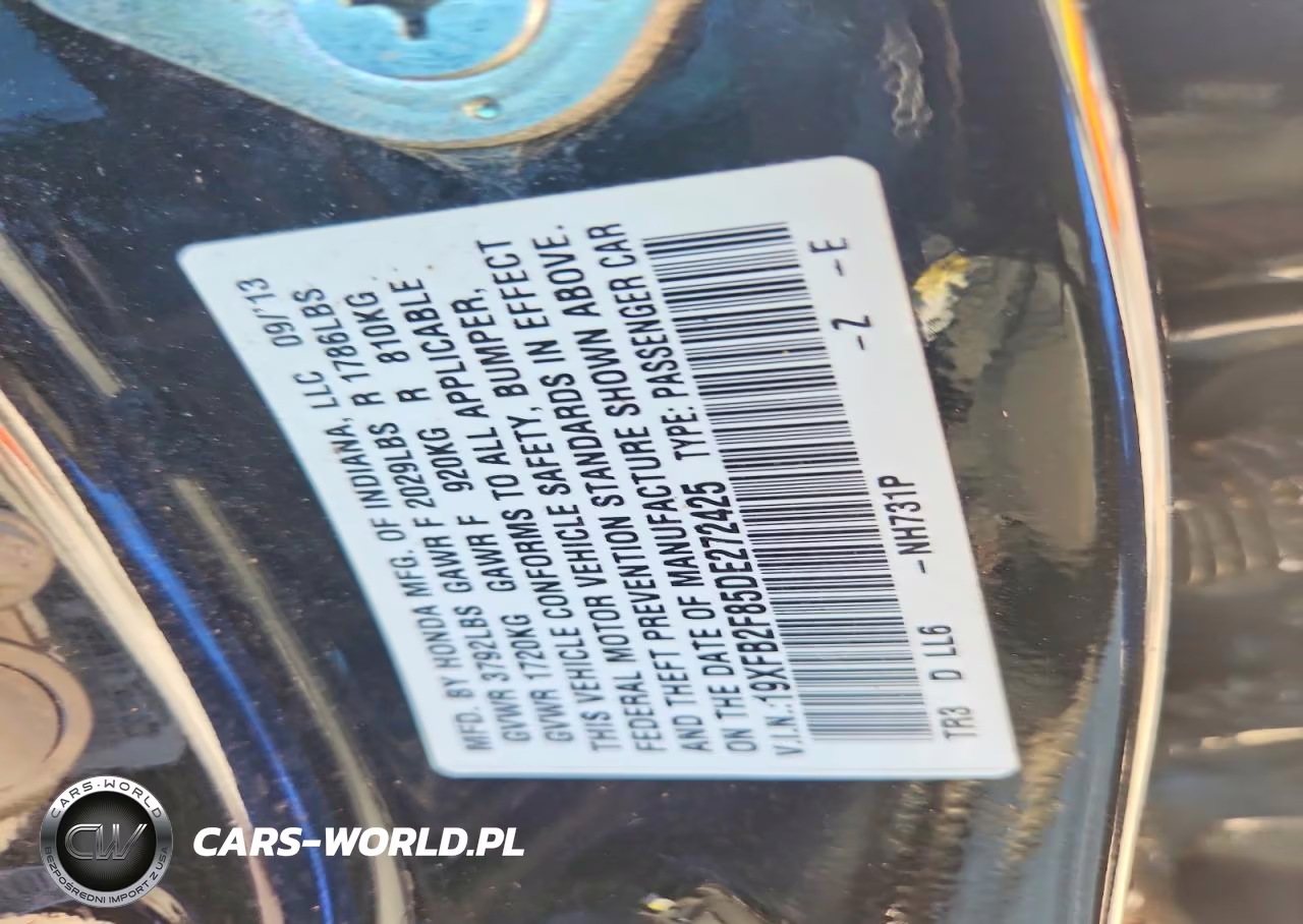 2013 Honda Civic Ex VIN:19XFB2F85DE272425 - 12