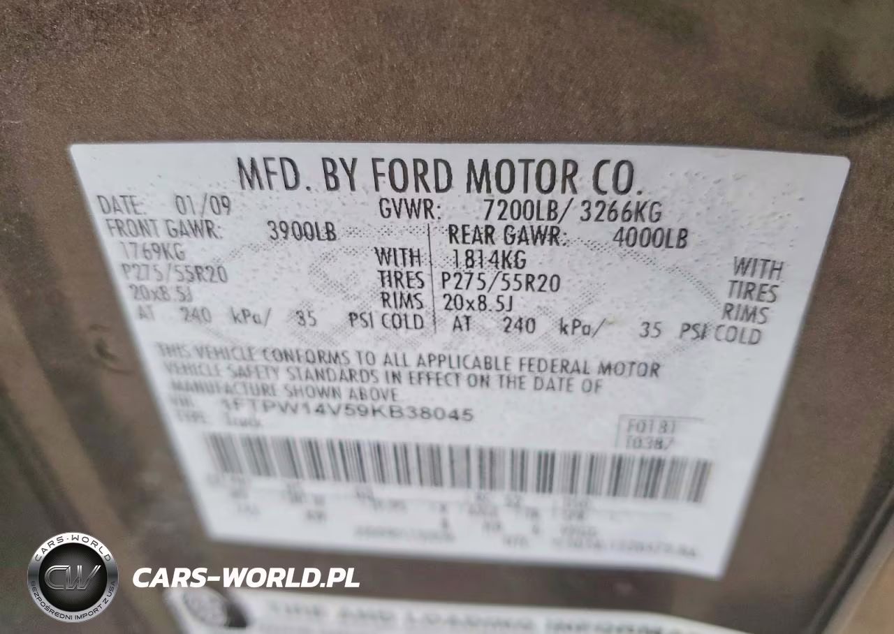 2009 Ford F150 Supercrew VIN:1FTPW14V59KB38045 - 12