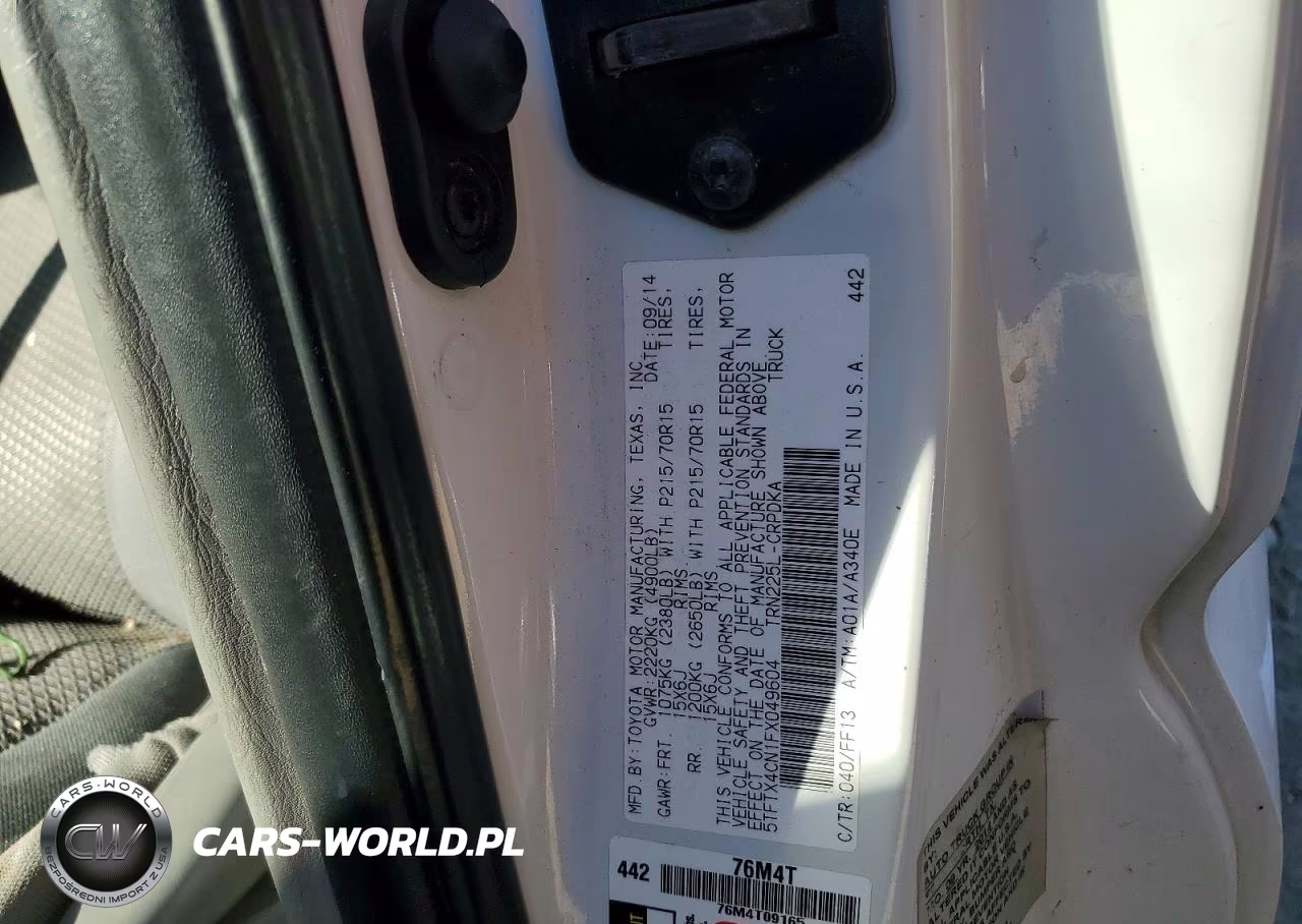 2015 Toyota Tacoma Base VIN:5TFTX4CN1FX049604 - 12