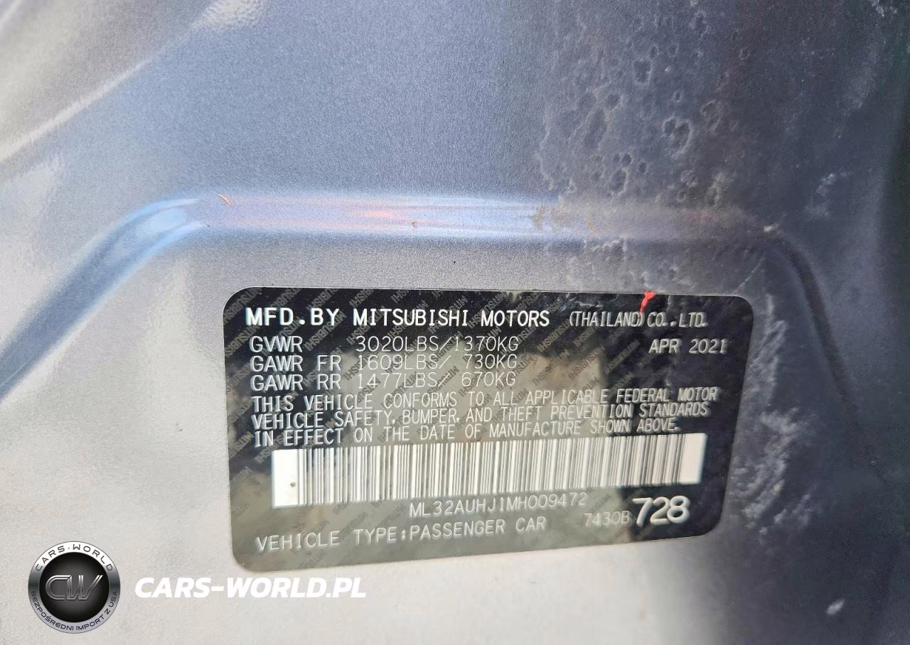2021 Mitsubishi Mirage Es VIN:ML32AUHJ1MH009472 - 12