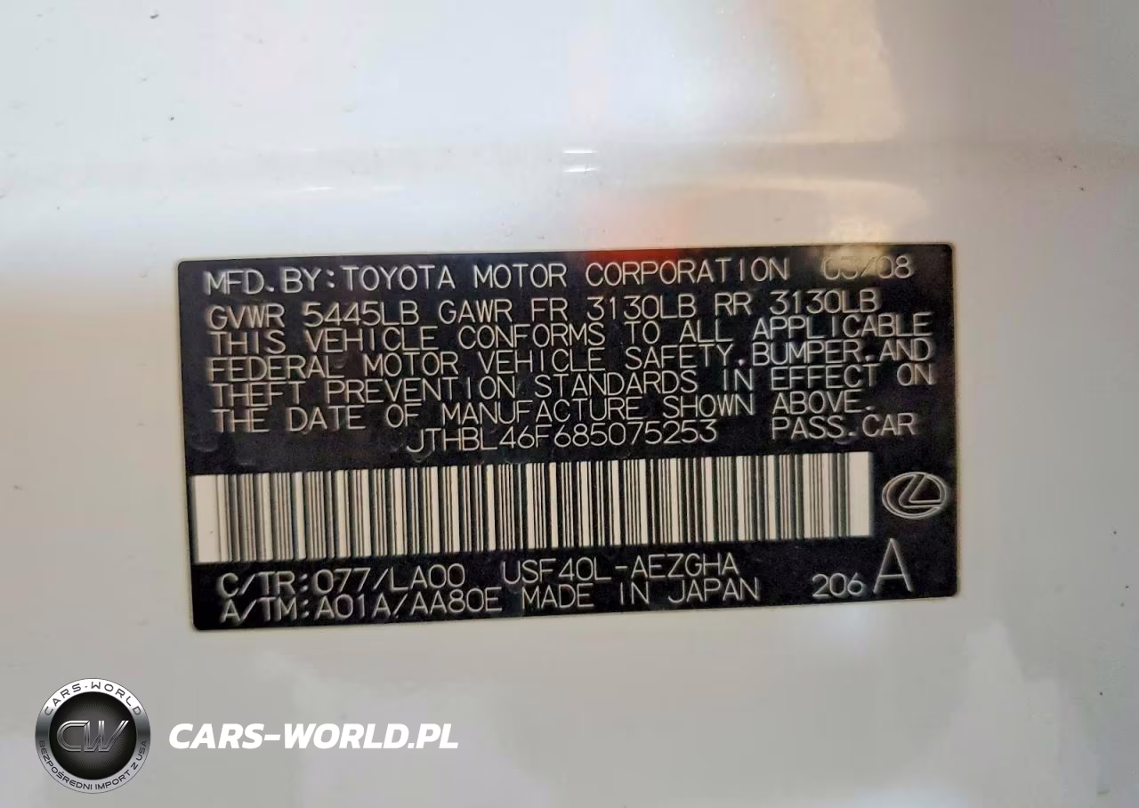 2008 Lexus Ls 460 VIN:JTHBL46F685075253 - 12