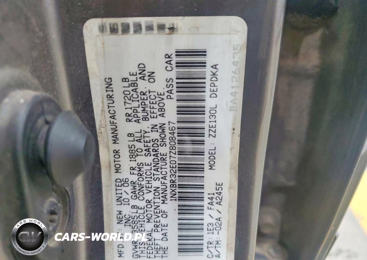 2007 Toyota Corolla Ce VIN:1NXBR32E07Z808467 - 12