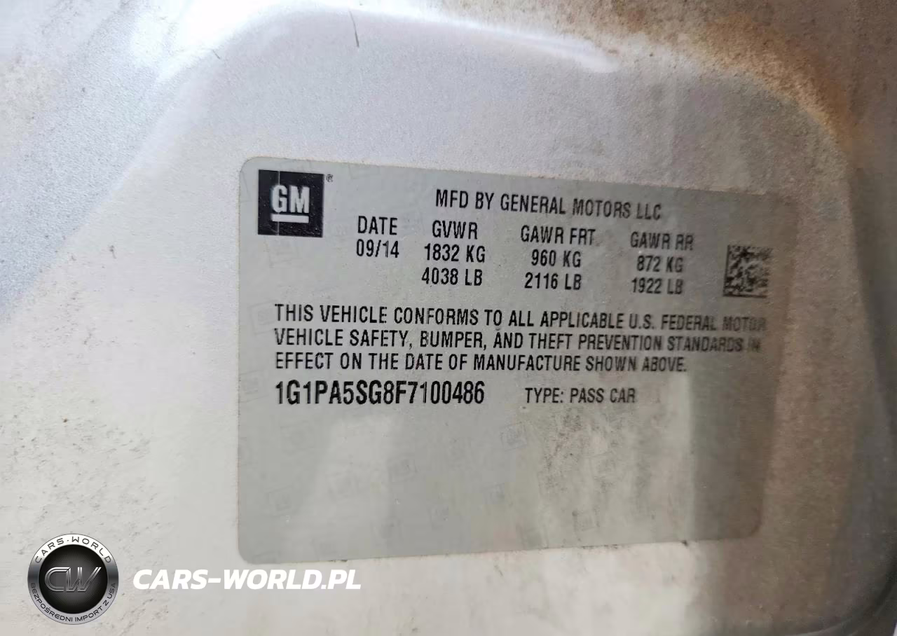 2015 Chevrolet Cruze Ls VIN:1G1PA5SG8F7100486 - 13