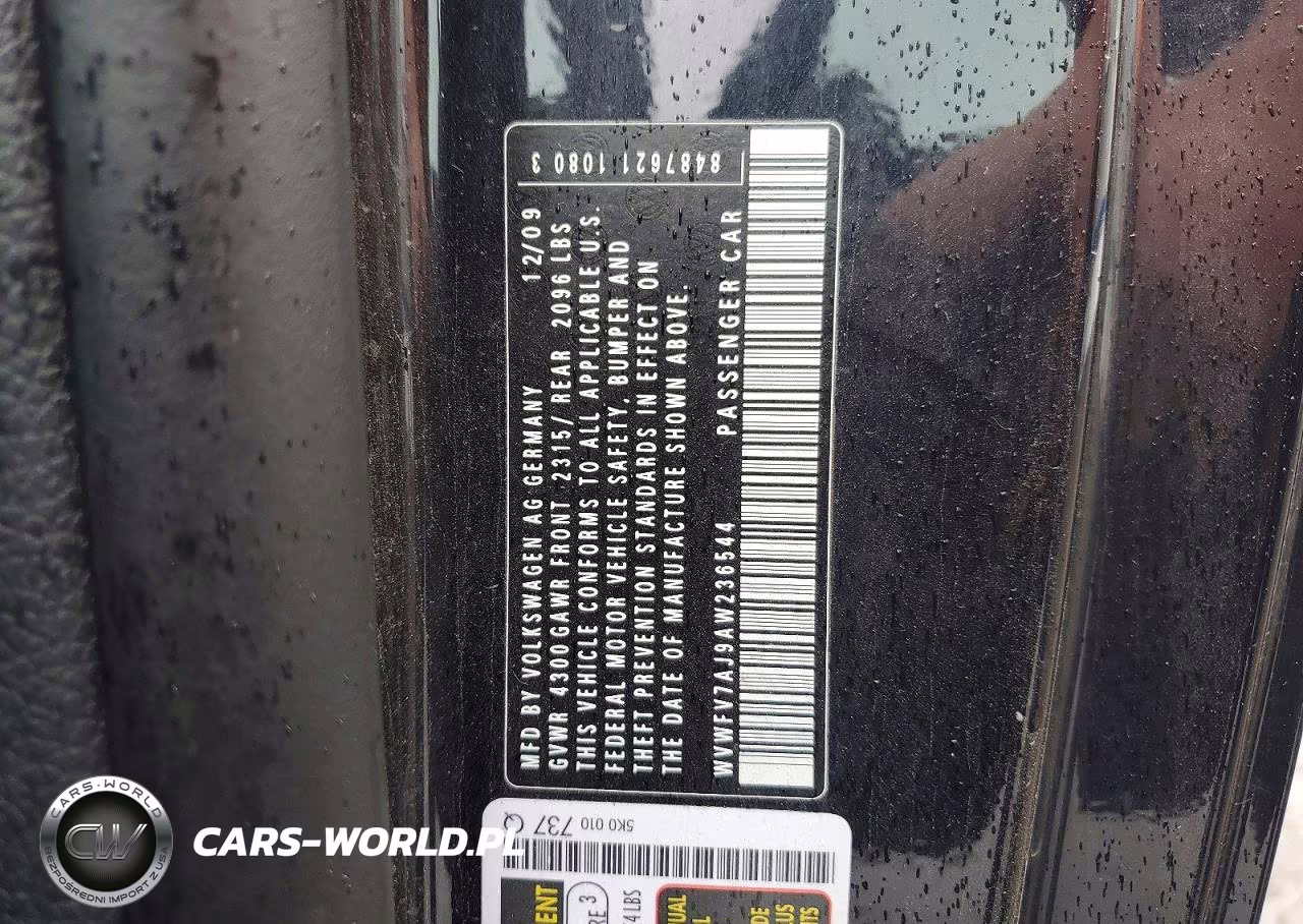 2010 Volkswagen Gti VIN:WVWFV7AJ9AW236544 - 12
