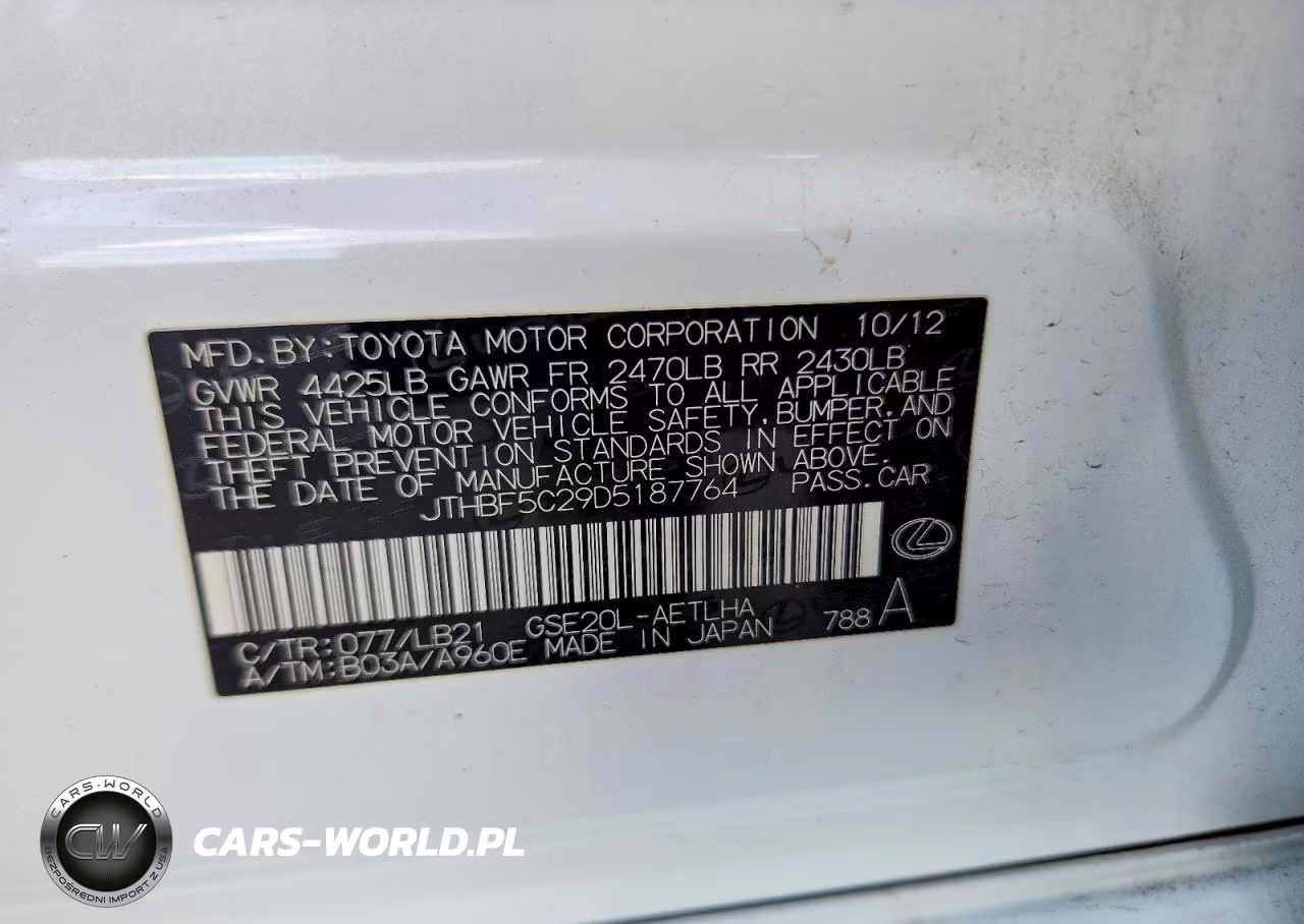 2013 Lexus Is 250 VIN:JTHBF5C29D5187764 - 13