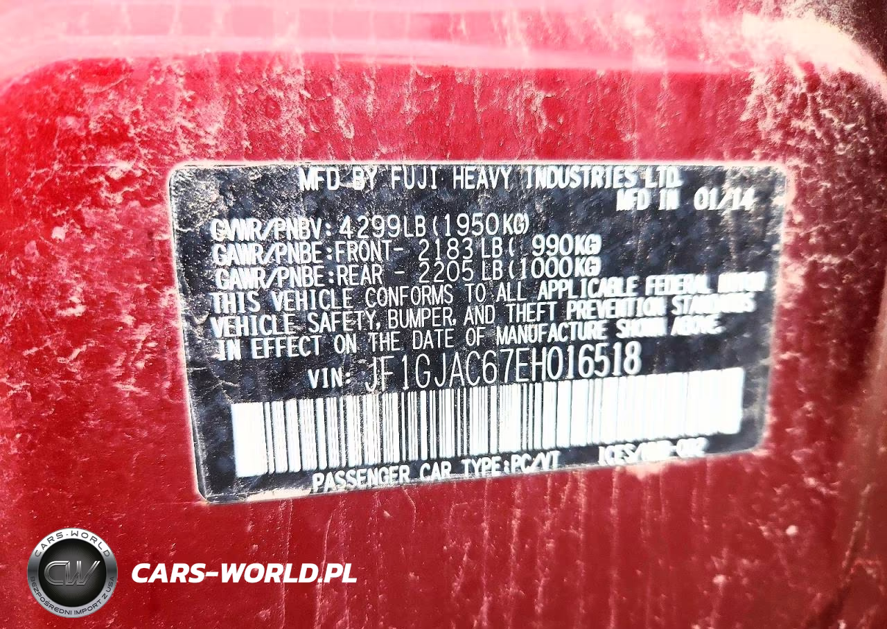 2014 Subaru Impreza Premium VIN:JF1GJAC67EH016518 - 12