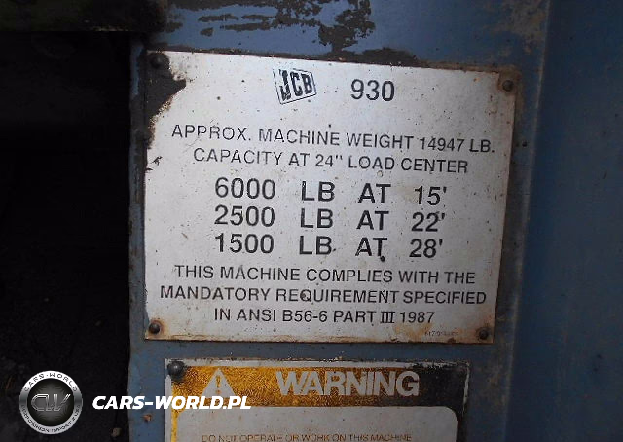 1995 Jcb 930 Forklift VIN:660620 - 18