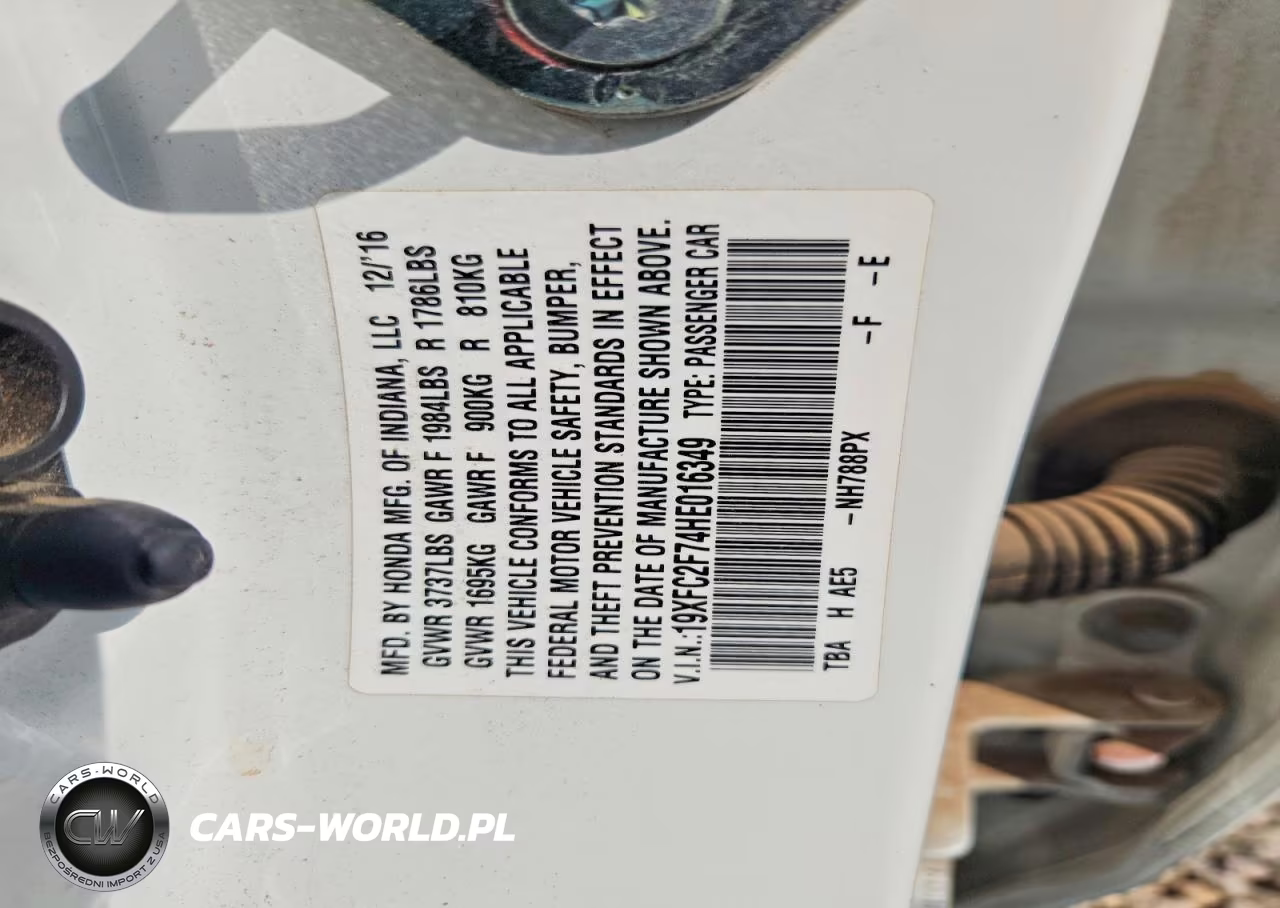 2017 Honda Civic Ex VIN:19XFC2F74HE016349 - 12