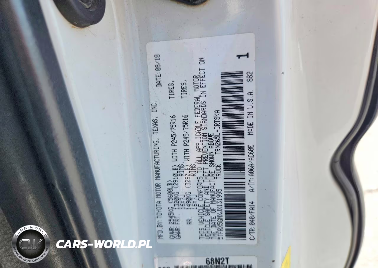 2018 Toyota Tacoma Sr VIN:5TFRX5GNXJX131995 - 12