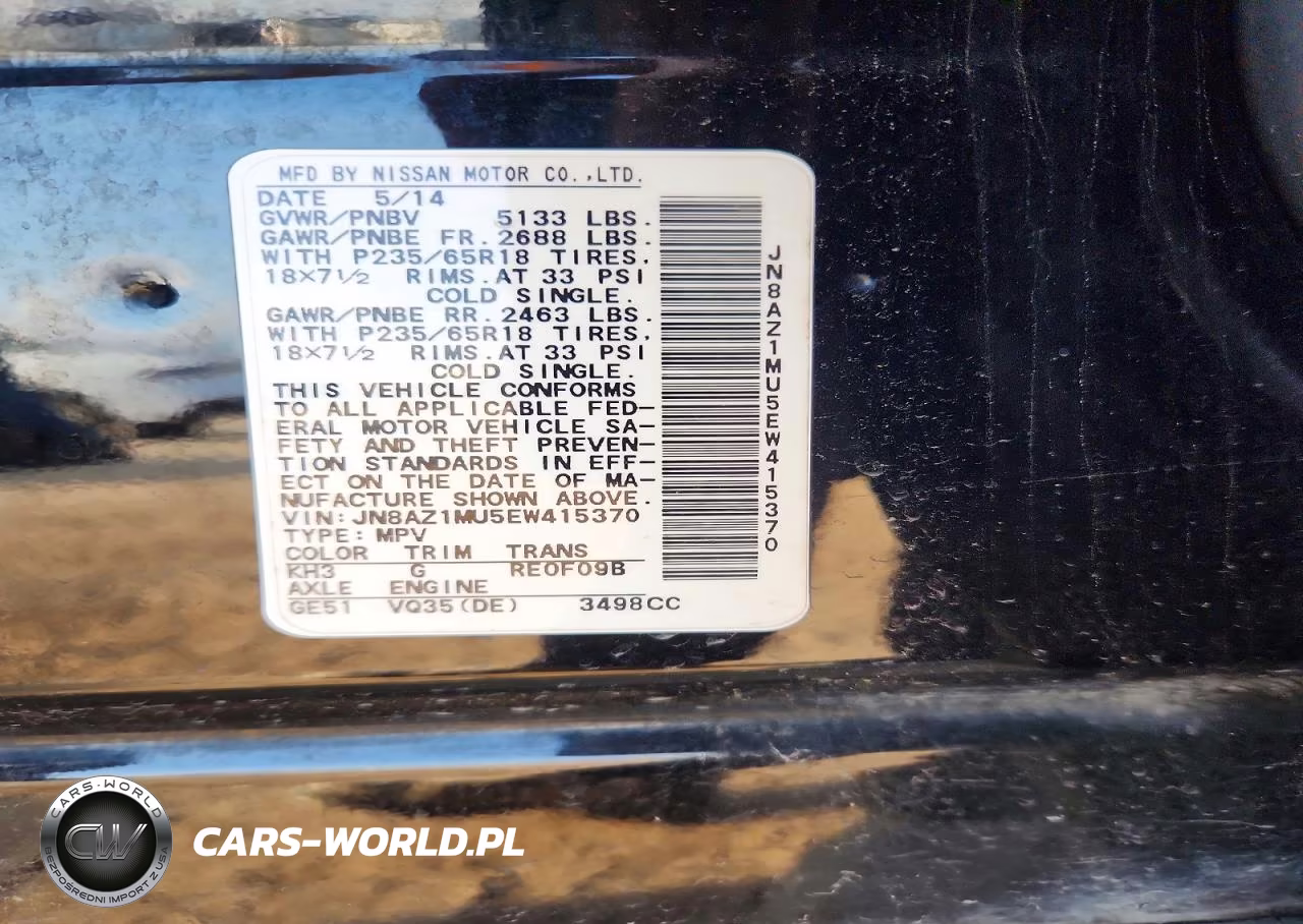 2014 Nissan Murano Sl VIN:JN8AZ1MU5EW415370 - 12
