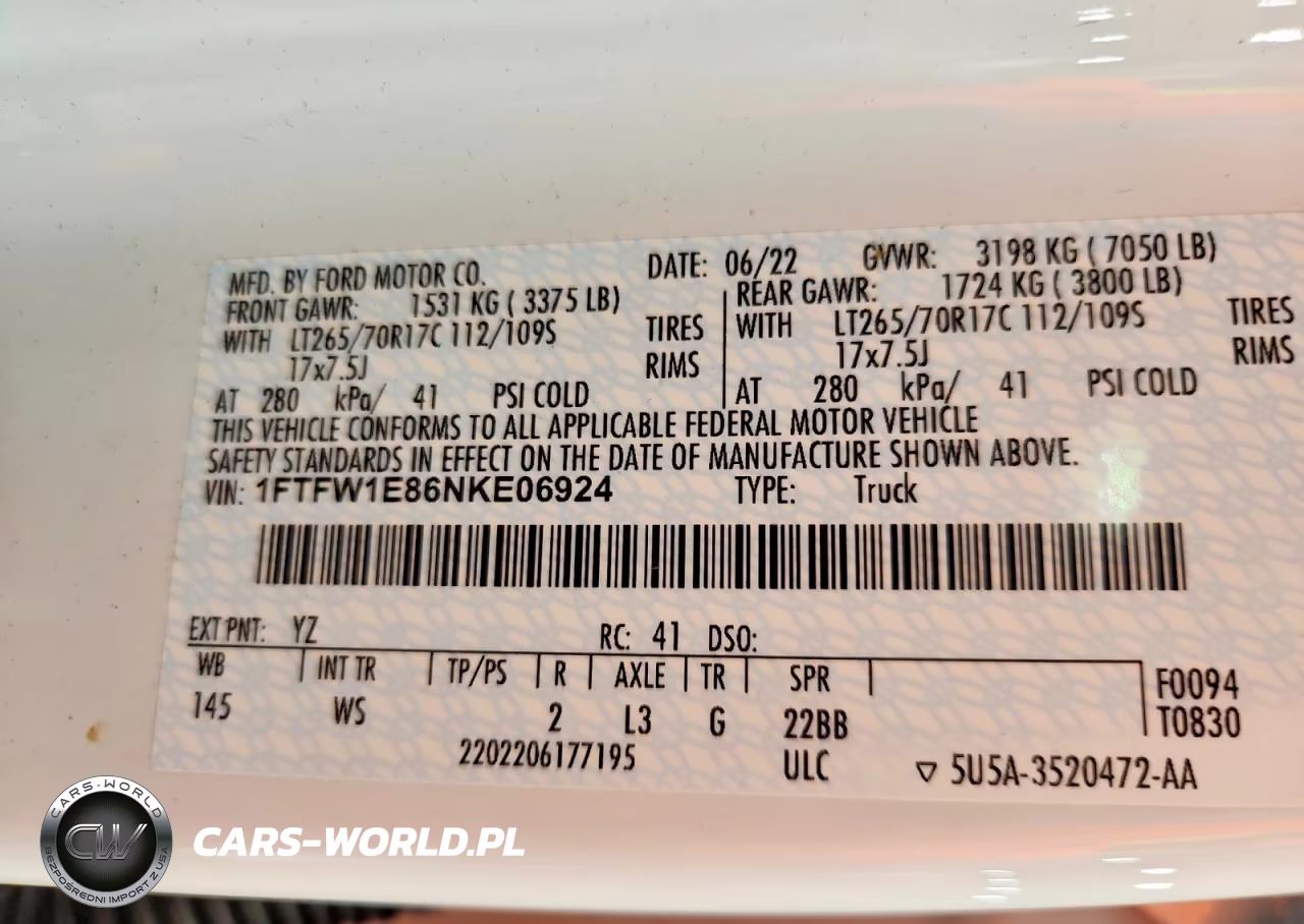 2022 Ford F150 Supercrew VIN:1FTFW1E86NKE06924 - 12
