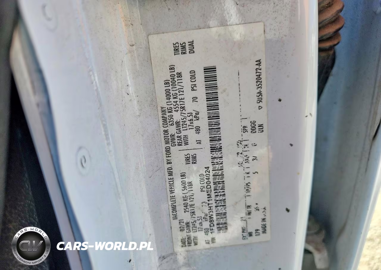 2021 Ford F350 Super Duty VIN:1FD8W3HT1MED04024 - 12