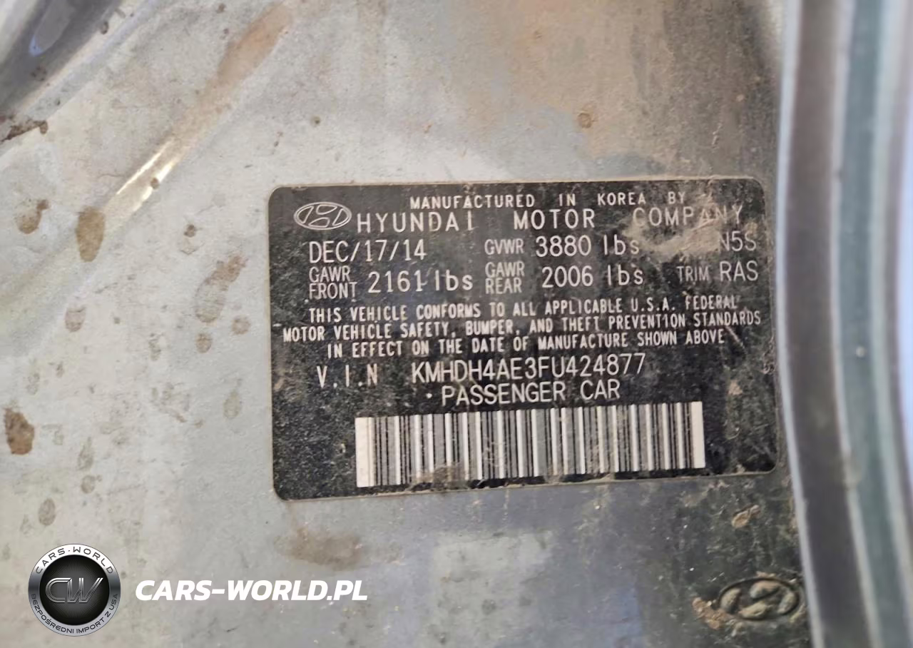 2015 Hyundai Elantra Se VIN:KMHDH4AE3FU424877 - 12