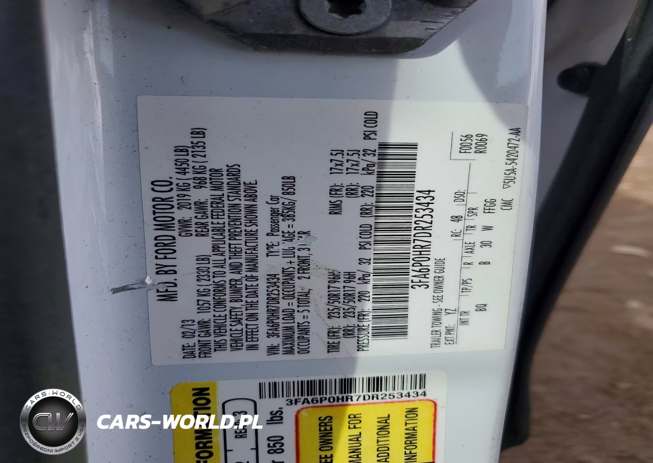 2013 Ford Fusion Se VIN:3FA6P0HR7DR253434 - 12