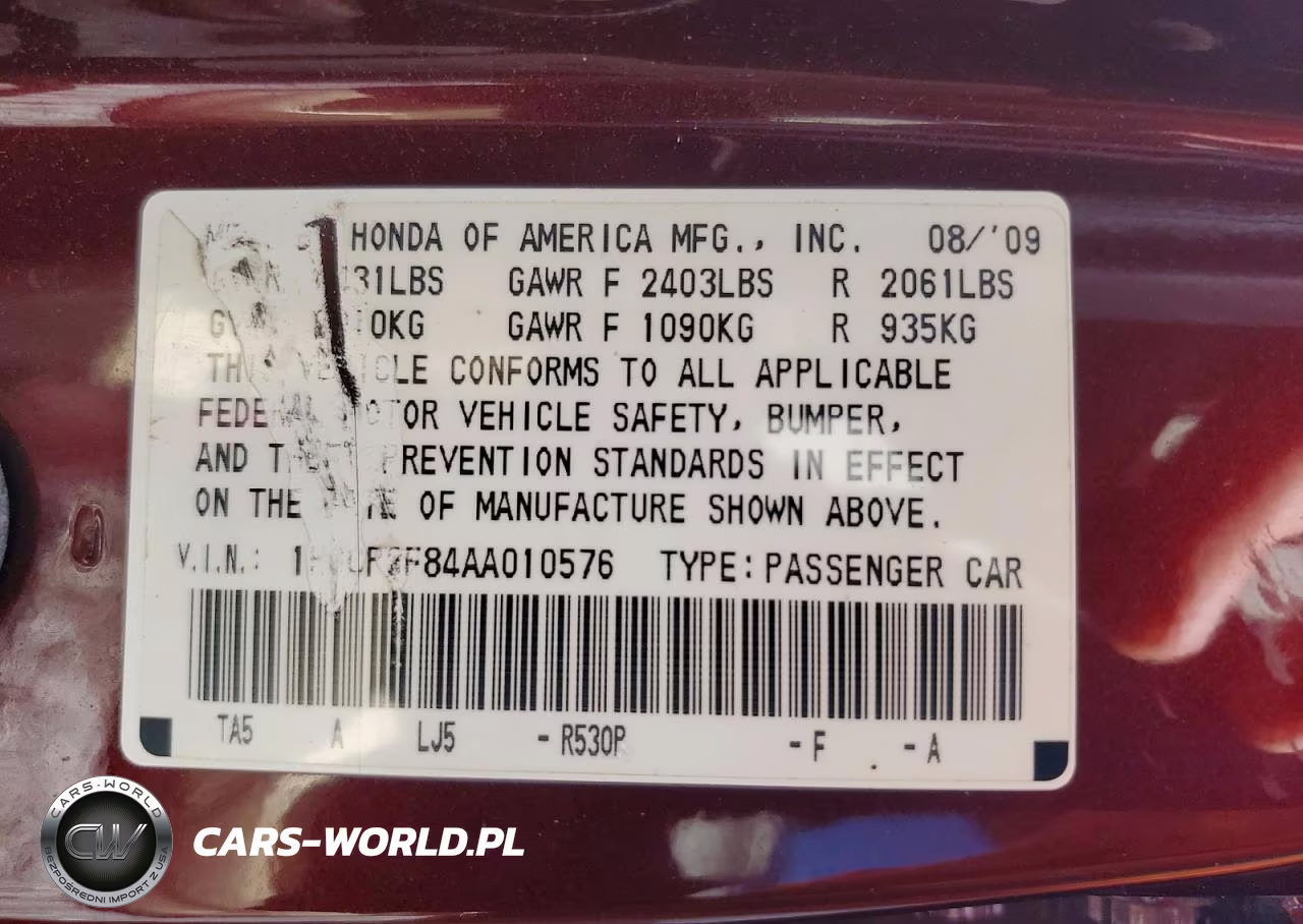 2010 Honda Accord Exl VIN:1HGCP2F84AA010576 - 12