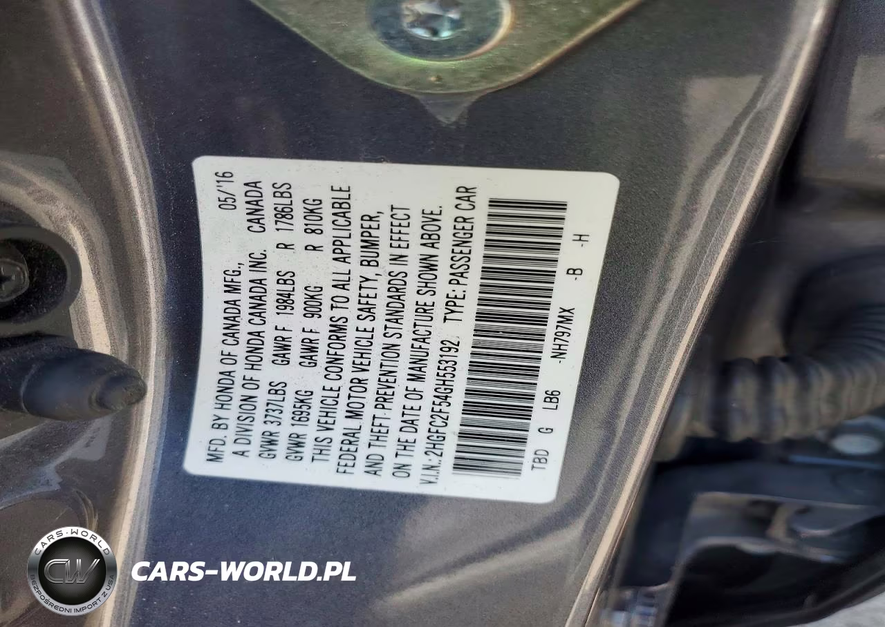 2016 Honda Civic Lx VIN:2HGFC2F54GH553192 - 12