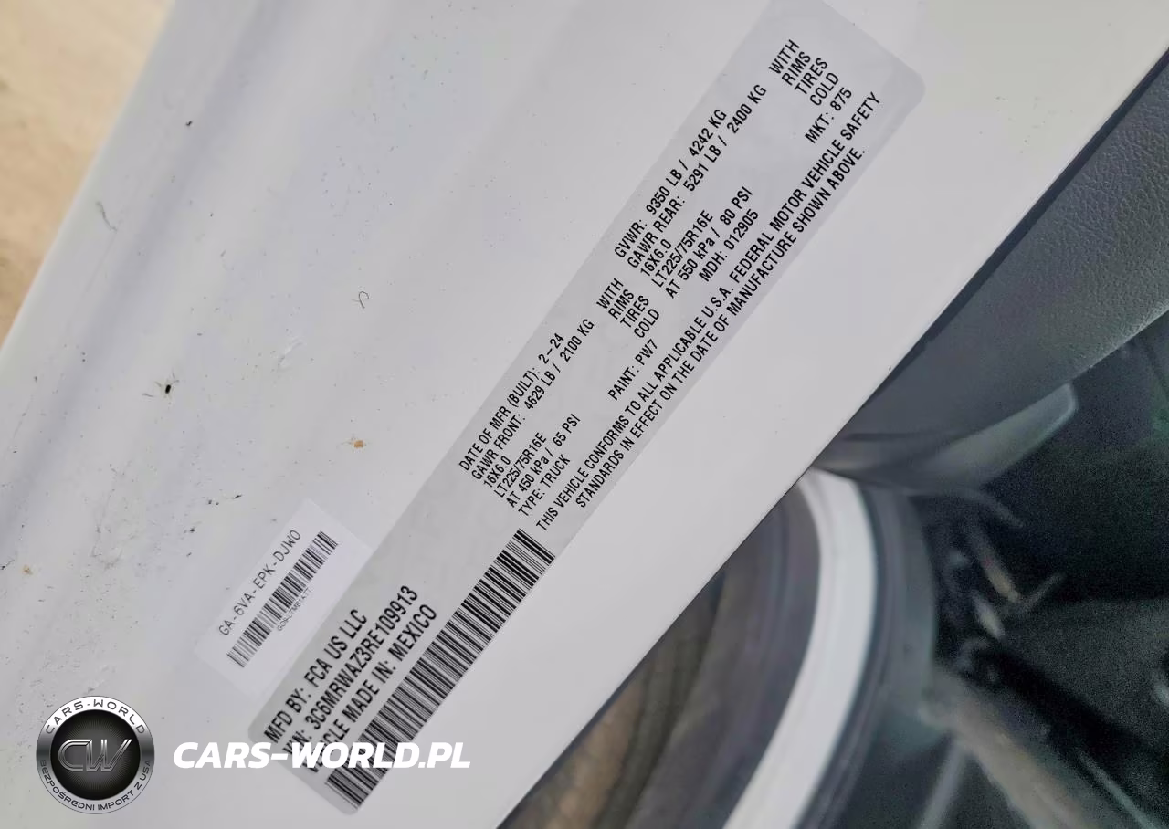 2024 Ram Promaster 3500 Delivery Van VIN:3C6MRWAZ3RE109913 - 13