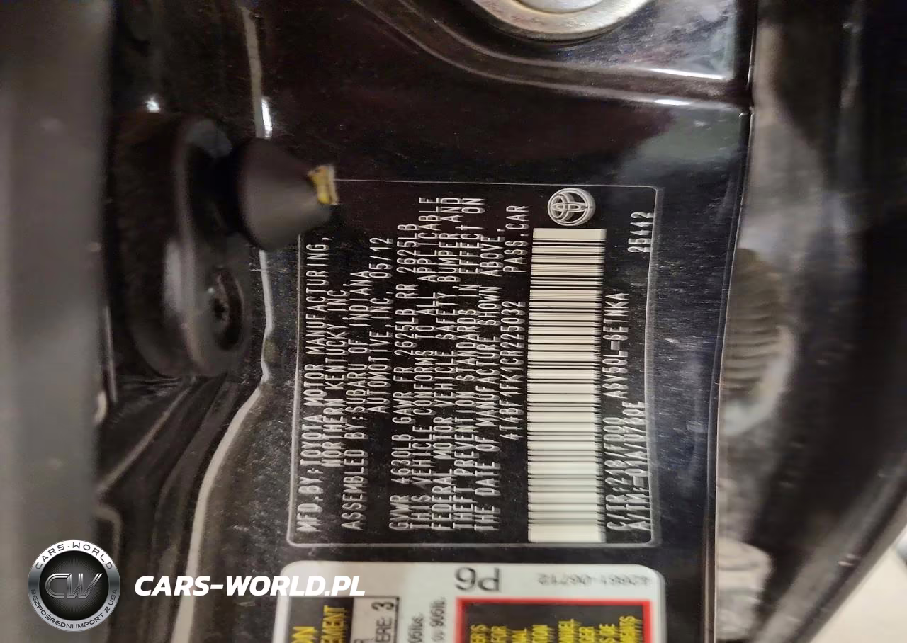 2012 Toyota Camry Le VIN:4T4BF1FK1CR225032 - 12