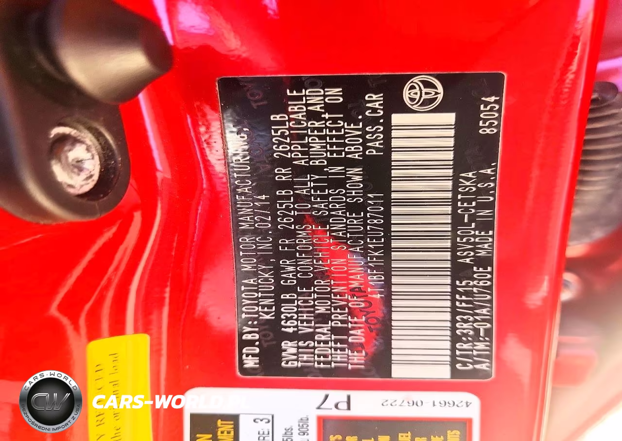 2014 Toyota Camry Se VIN:4T1BF1FK1EU787011 - 12