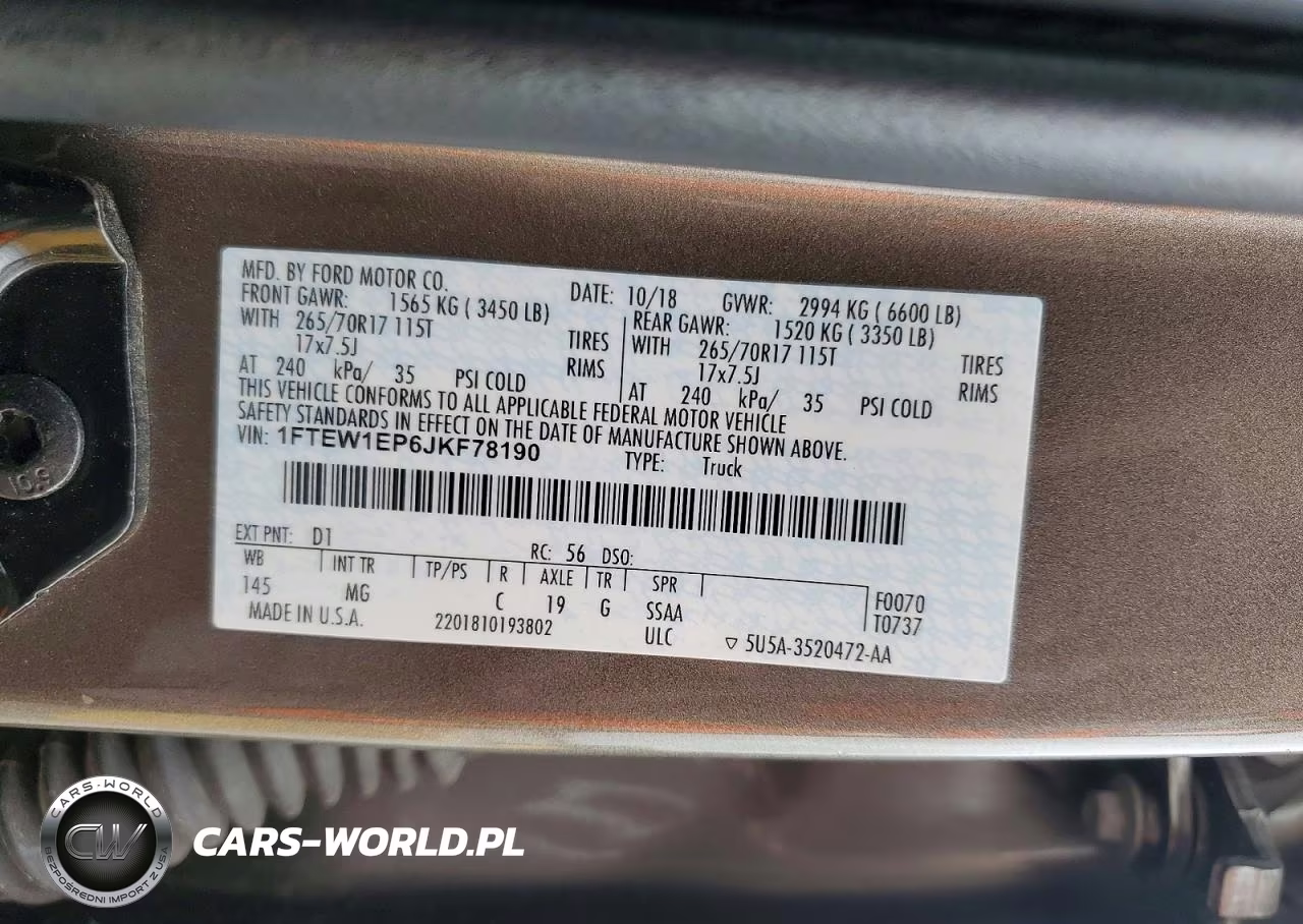 2018 Ford F150 Supercrew VIN:1FTEW1EP6JKF78190 - 12