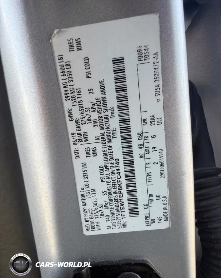 2019 Ford F150 Supercrew VIN:1FTEW1EP8KFC44740 - 10