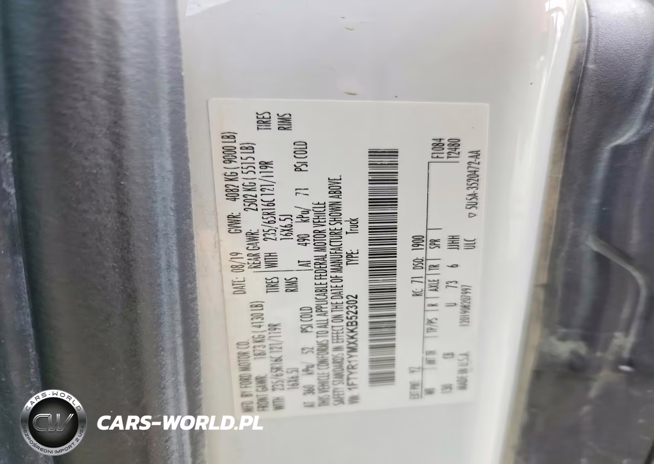 2019 Ford Transit Delivery Van VIN:1FTYR1YMXKKB52302 - 14