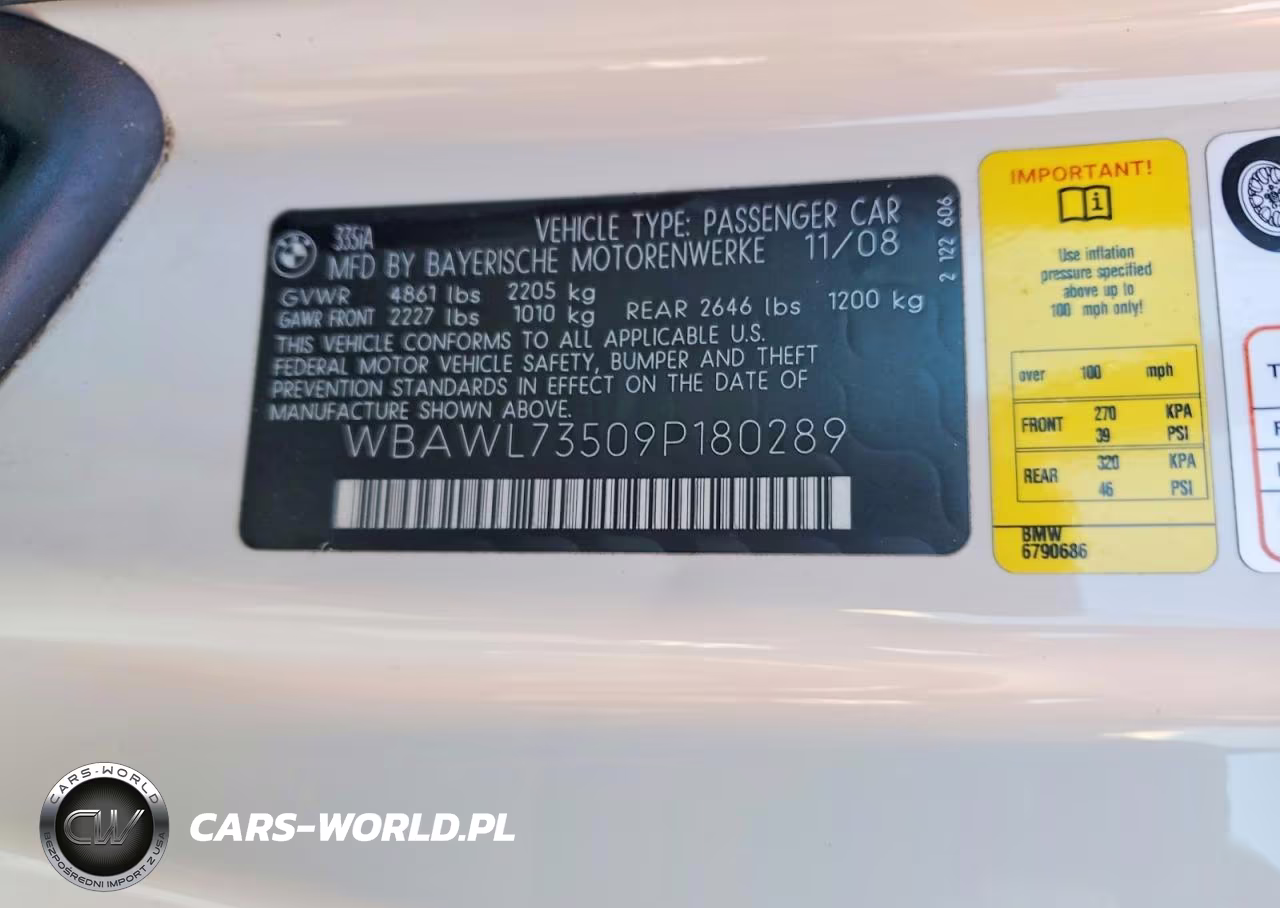 2009 BMW 335 I VIN:WBAWL73509P180289 - 12