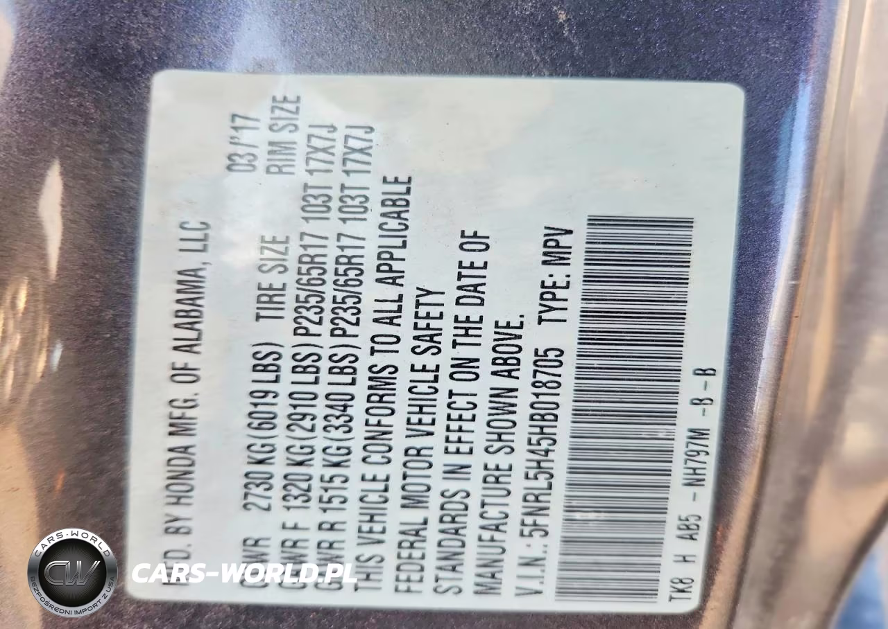 2017 Honda Odyssey Ex VIN:5FNRL5H45HB018705 - 12
