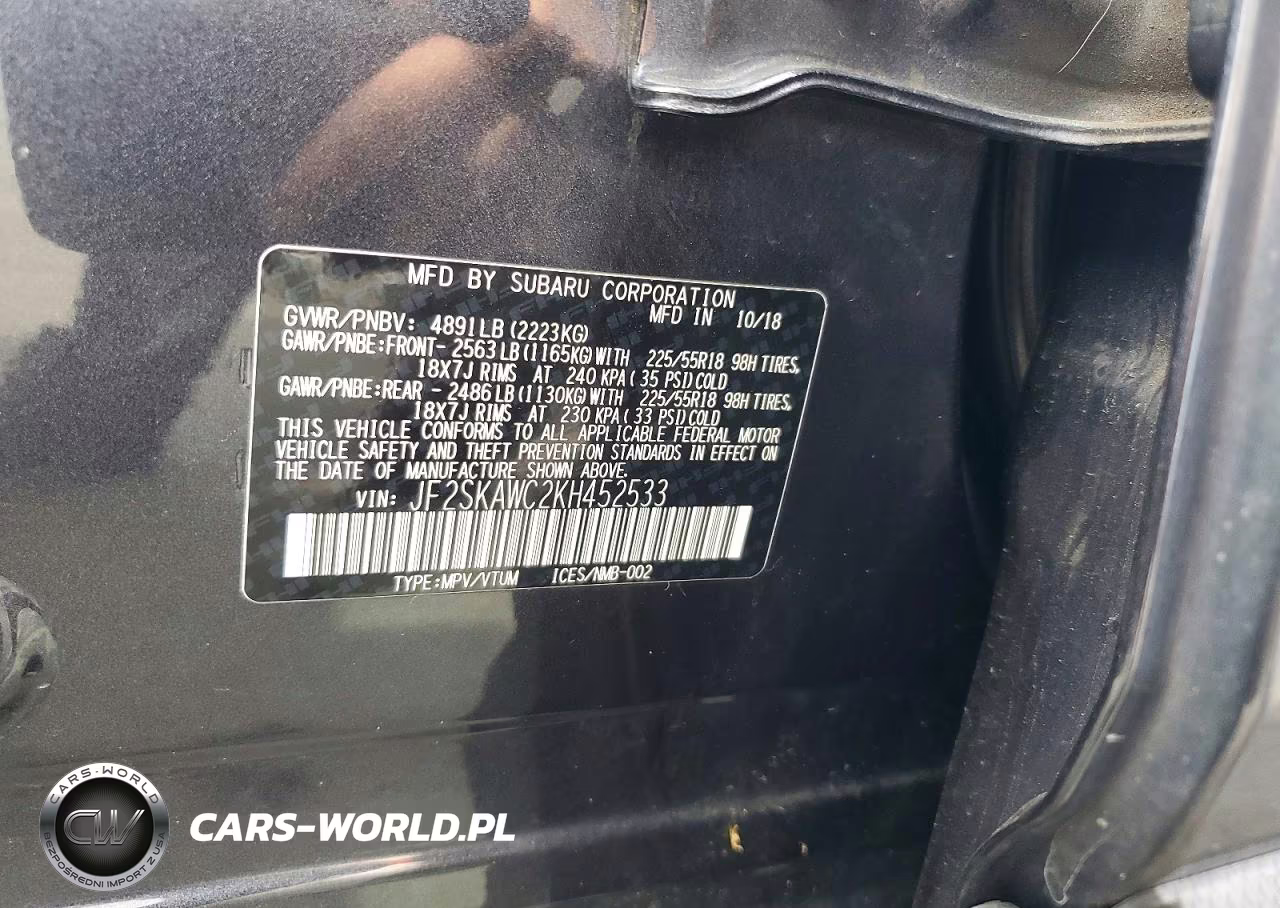 2019 Subaru Forester Touring VIN:JF2SKAWC2KH452533 - 13