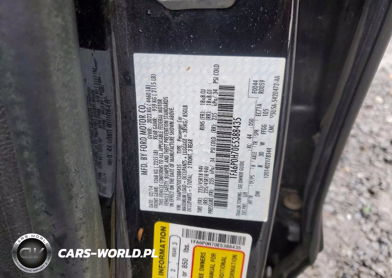 2014 Ford Fusion Se VIN:1FA6P0H70E5388435 - 12