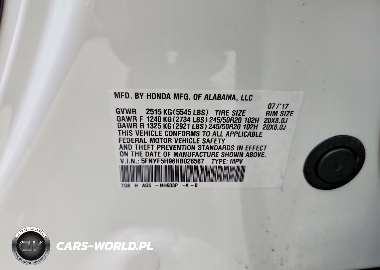 2017 Honda Pilot Touring VIN:5FNYF5H96HB026567 - 13