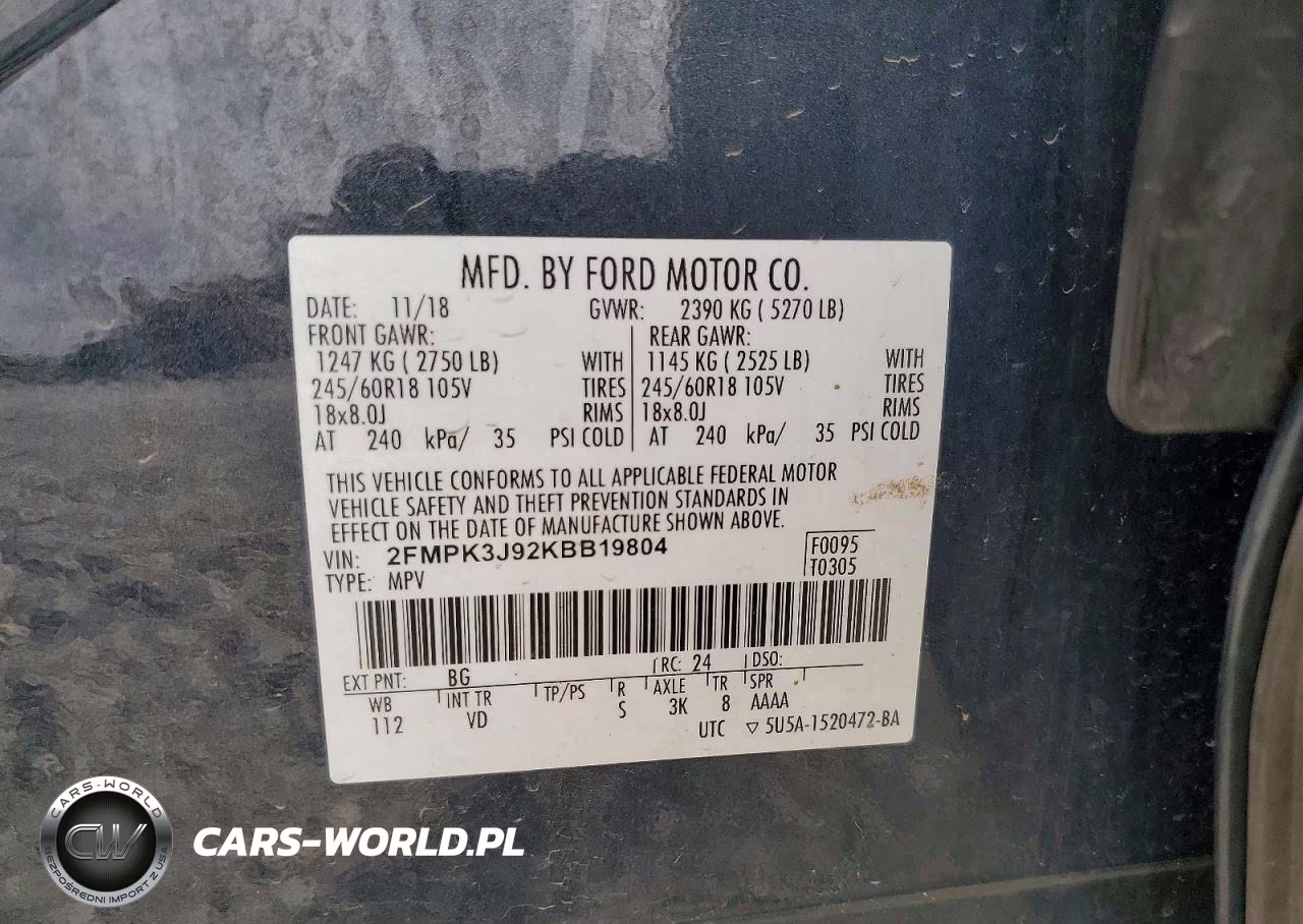 2019 Ford Edge Sel VIN:2FMPK3J92KBB19804 - 14