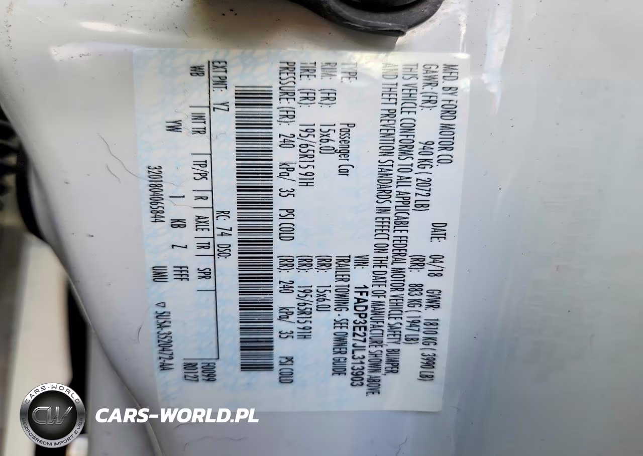 2018 Ford Focus S VIN:1FADP3E27JL313903 - 12