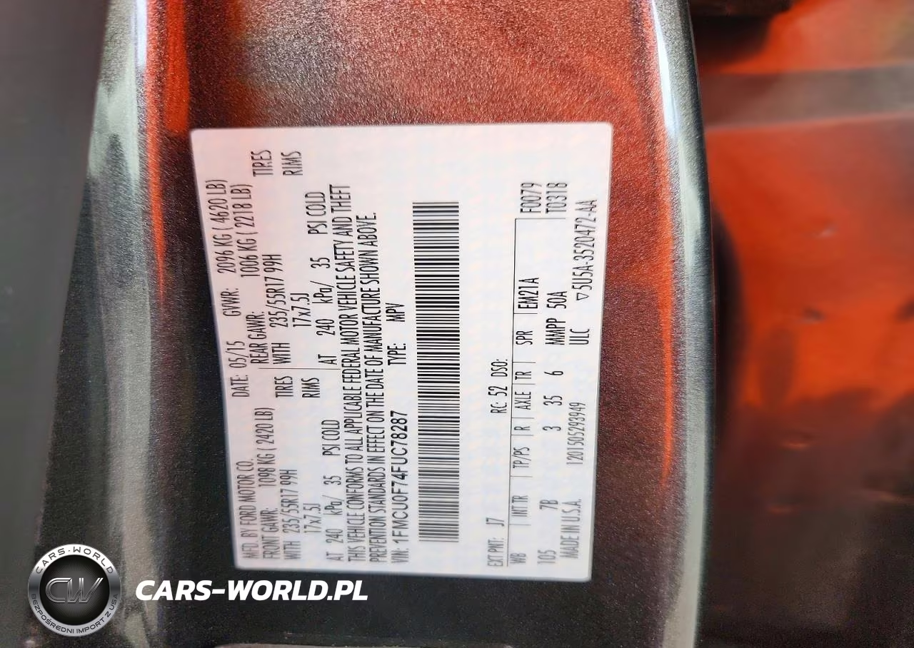 2015 Ford Escape S VIN:1FMCU0F74FUC78287 - 13