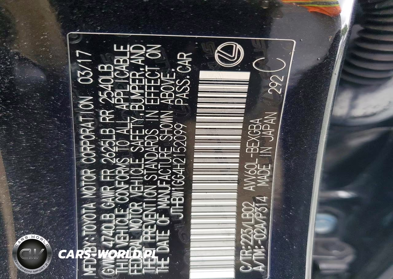 2017 Lexus Es 300H VIN:JTHBW1GG4H2152099 - 12