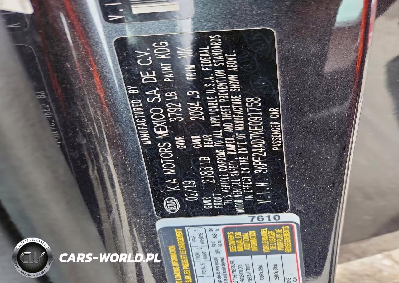 2019 Kia Forte Lxs VIN:3KPF24AD7KE091758 - 12