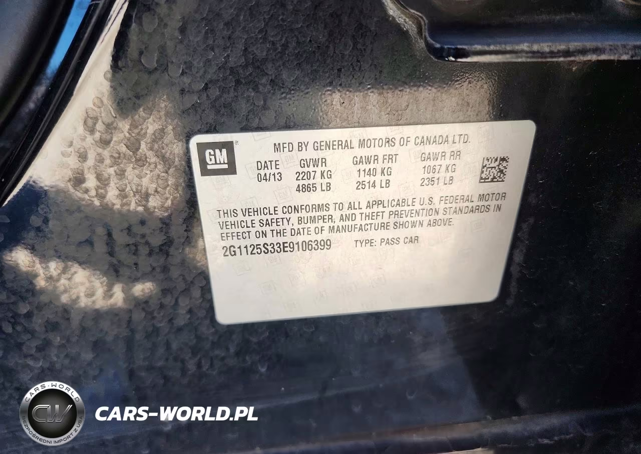 2014 Chevrolet Impala Lt VIN:2G1125S33E9106399 - 12